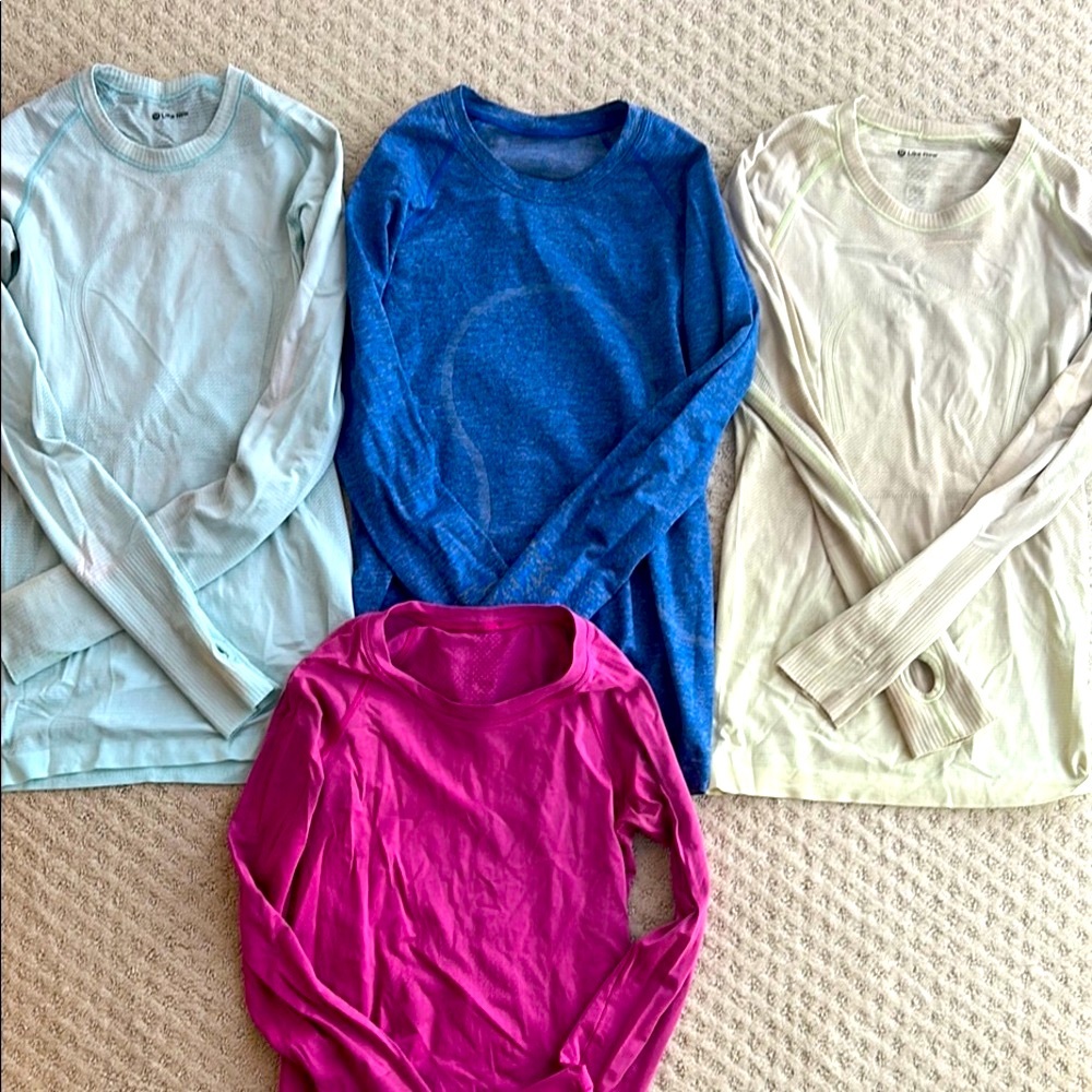 Set of Four Lululemon Swiftly Tech Long Sleeve Shirts